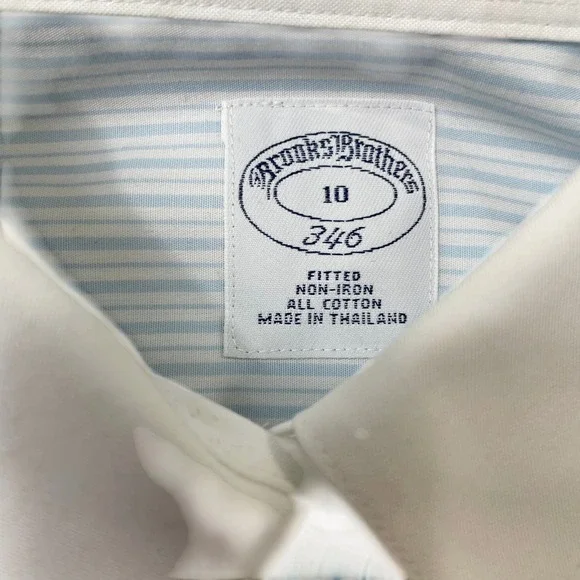 Brooks Brothers 10 Blue Stripe Button Up Long Sleeve 100% Cotton - Picture 3 of 5